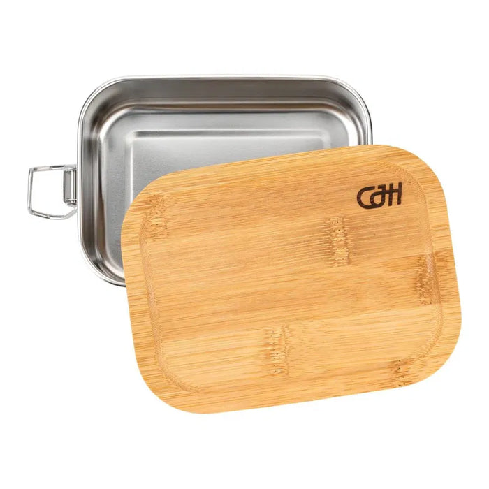 CJH Edelstahl Lunch Box S, Bambus-Deckel