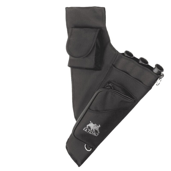 elTORO Seitenköcher SPORT DELUXE 1 mit 2 Taschen und 3 Röhren - schwarz