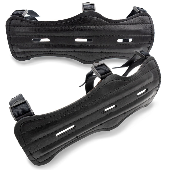 BOWRILLA Armschutz Junior – Verstellbar, Schwarz, Kunstleder