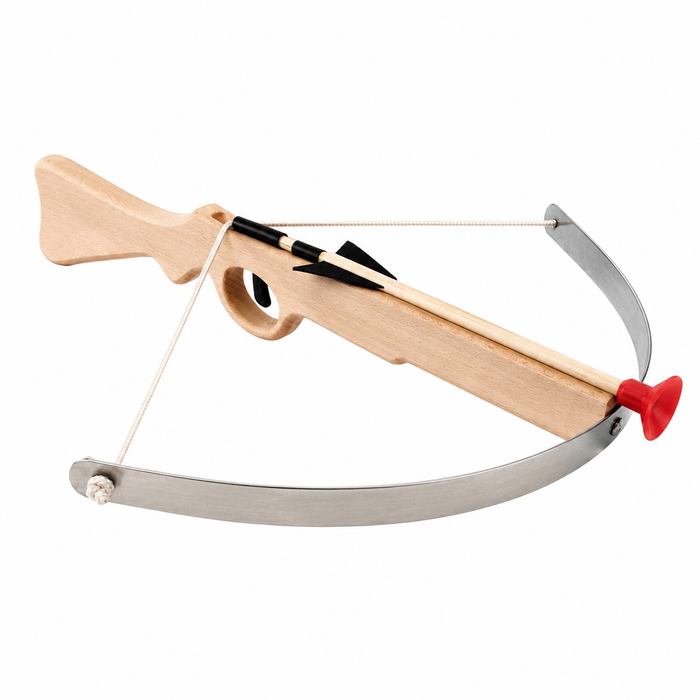 Kinderarmbrust | Holzkönig - Armbrust mit 3 Pfeilen (neues Designe)